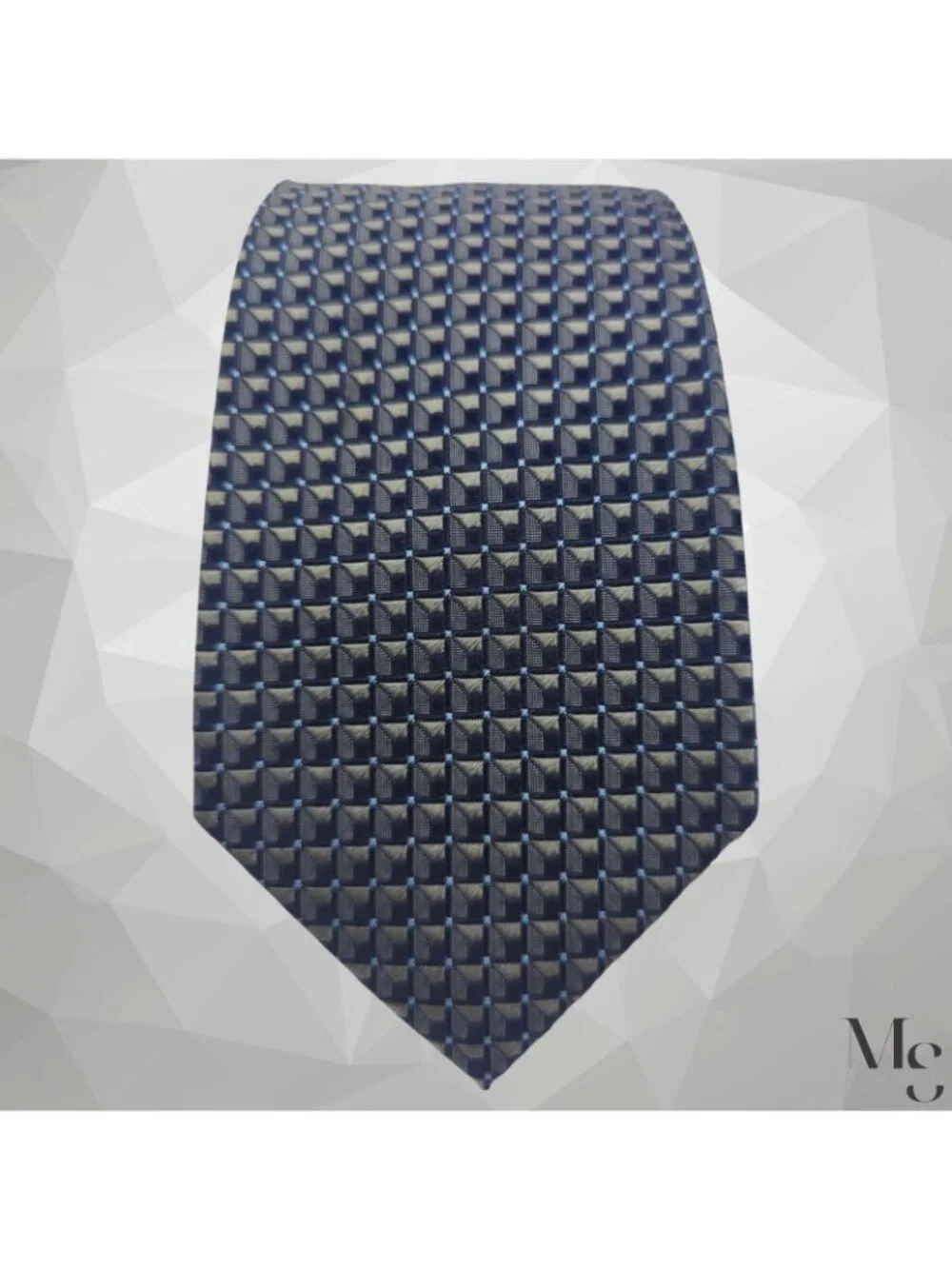 GUCCI Brown Geometric Silk Tie Made In Italy 58